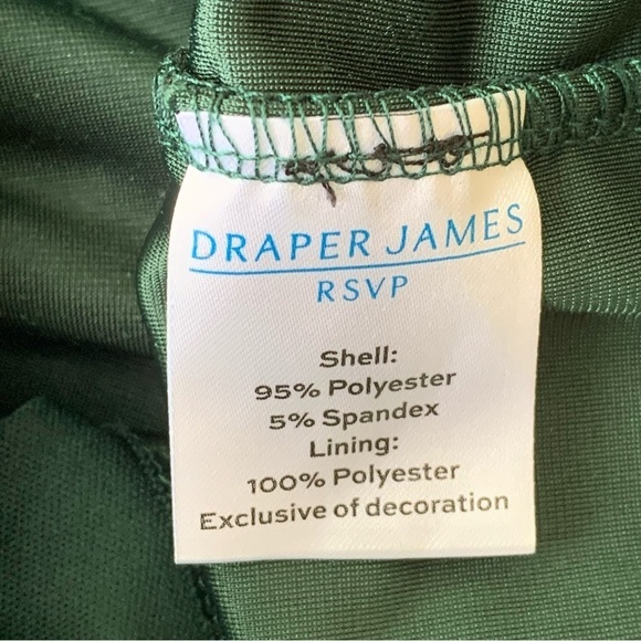 Draper James Womens Green Velvet Party Dress Midi Short Puff Sleeve Holiday XL - Picture 4 of 7